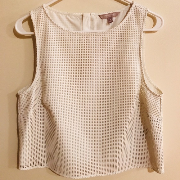 Banana Republic Tops - Banana Republic White Faux Leather Crop Top